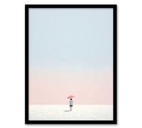 Artery8 Wall Art Print Alone No 2 By Amy Denver Minimalist Soft Pastel Simple Summer Sun Minimalism Simple Modern Artwork Art Framed | Size: A4 Artery8 Blue A4