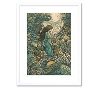 Artery8 Wall Art Print An Aquatic Wonderland Beneath the Ocean's Surface Artwork Framed 9X7 Inch in White | Size: W7" x H9" Artery8 White W7" x H9"
