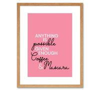 Artery8 Wall Art Print Anything Possible Coffee Mascara Framed in Beige | Size: W7" x H9" Artery8 Beige W7" x H9"