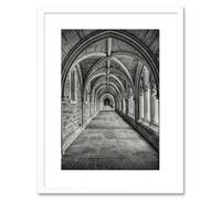 Artery8 Wall Art Print Armfield Stone Arched Hallway Framed in White | Size: W7" x H9" Artery8 White W7" x H9"