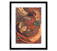 Artery8 Wall Art Print Astral Projection Conceptual Art Artwork Framed 9X7 Inch in Black | Size: W7" x H9" Artery8 Black W7" x H9"