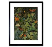 Artery8 Audubon Style Birds and Insects in Jungle Artwork Framed Wall Art Print 9X7 Inch