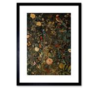 Artery8 Wall Art Print Audubon Style Birds in Spring Flower Field Modern Artwork Framed 9X7 Inch in Black | Size: W7" x H9" Artery8 Black W7" x H9"