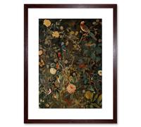 Artery8 Wall Art Print Audubon Style Birds in Spring Flower Field Modern Artwork Framed 9X7 Inch in Brown | Size: W7" x H9" Artery8 Brown W7" x H9"