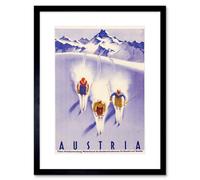 Artery8 Wall Art Print Austria Alps Ski Snow Winter Travel Artwork Framed 9X7 Inch