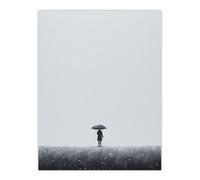 Artery8 Wall Art Print Autumn Walk By Amy Denver Minimalist Soft Pastel Grey Minimalism Simple Modern Artwork Poster | Size: W24" x H32" Artery8 Grey W24" x H32"