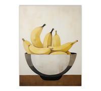 Artery8 Wall Art Print Banana Bowl Minimalist Painting Still Life Simple Kitchen Poster in Yellow | Size: W18" x H24" Artery8 Yellow W18" x H24"