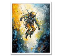 Artery8 Wall Art Print Base Jumping Between Cliffs Sunrise Action Shot Art Framed in White | Size: W12" x H16" Artery8 White W12" x H16"