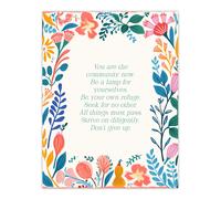 Artery8 Wall Art Print Be Your Own Refuge Buddhist Mindfulness Quote Floral Poster | Size: W12" x H16" Artery8 Multicolor W12" x H16"