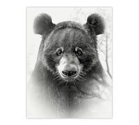 Artery8 Unframed Wall Art Bear Portrait Pencil Drawing Animal Lover Realistic - 12X16 Inch
