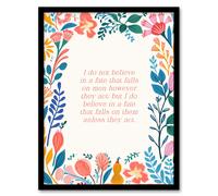 Artery8 Wall Art Print Believe in a Fate Buddhist Karma Mindfulness Quote Floral Framed Art | Size: W12" x H16" Artery8 Multicolor W12" x H16"