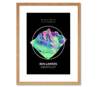 Artery8 Wall Art Print Ben Lawers Mountain Topography Perthshire Scotland Framed Art in Beige | Size: W7" x H9" Artery8 Beige W7" x H9"