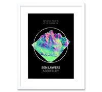 Artery8 Wall Art Print Ben Lawers Mountain Topography Perthshire Scotland Framed Art in White | Size: W7" x H9" Artery8 White W7" x H9"
