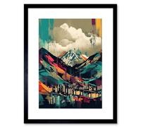 Artery8 Wall Art Print Ben Nevis And Fort William Modern Bold Landscape Artwork Framed 9X7 Inch