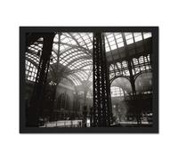 Artery8 Wall Art Print Berenice Abbott Interior Penn Station New York Photo Large Framed Wall Décor Art in Light Oak | Size: W18" x H24" Artery8 Light Oak W18" x H24"