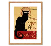 Wee Blue Coo Black Cat Chat Noir Rodolphe Salis Paris Framed Wall Art Print