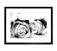 Artery8 Wall Art Print Black & White Roses Romance Art Black Framed 9x7 inch | Size: W7" x H9" Artery8 Black W7" x H9"