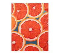 Artery8 Wall Art Print Blood Orange Slices on Blue Fun Graphic Painting Kitchen Artwork Poster | Size: W12" x H16" Artery8 Orange W12" x H16"