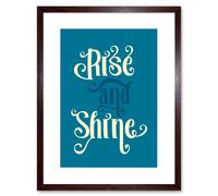 Artery8 Wall Art Print Blue Rise & Shine Framed in Brown | Size: W7" x H9" Artery8 Brown W7" x H9"