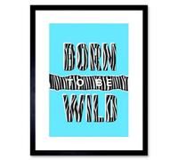 Artery8 Wall Art Print Born To Be Wild Zebra Framed 9X7 Inch