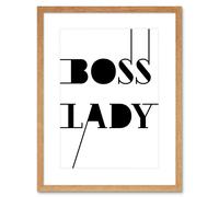 Artery8 Wall Art Print Boss Lady Extended Lines Artwork Framed 9X7 Inch in Beige | Size: W7" x H9" Artery8 Beige W7" x H9"