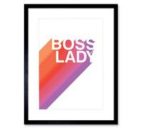 Artery8 Wall Art Print Boss Lady Strong Woman Artwork Framed 9X7 Inch in Black | Size: W7" x H9" Artery8 Black W7" x H9"