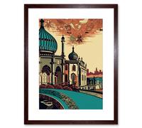 Artery8 Wall Art Print Brighton City Royal Pavilion Ornate Artwork Framed 9X7 Inch in Brown | Size: W7" x H9" Artery8 Brown W7" x H9"