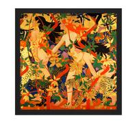 Artery8 Wall Art Print Burns The Hunt Diana & Her Nymphs Goddess 1926 Painting Square Framed Picture 16X16 Inch in Black | Size: W16" x H16" Artery8 Black W16" x H16"