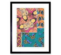 Artery8 Wall Art Print Butterflies Wings Colourful Collage Art Framed 9x7 inch in Black | Size: W7" x H9" Artery8 Black W7" x H9"