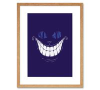 Artery8 Wall Art Print Cheshire Cat Alice Mad Artwork Framed 9X7 Inch in Beige | Size: W7" x H9" Artery8 Beige W7" x H9"