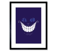Artery8 Wall Art Print Cheshire Cat Alice Mad Artwork Framed 9X7 Inch in Black | Size: W7" x H9" Artery8 Black W7" x H9"