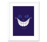 Artery8 Wall Art Print Cheshire Cat Alice Mad Artwork Framed 9X7 Inch in White | Size: W7" x H9" Artery8 White W7" x H9"