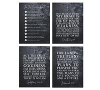 Artery8 Wall Art Print Christian Bible Verses The Ten Commandments Lord Hope Poster Art Mixed Pack of 4 A4 Artery8 Multicolor A4