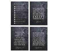 Artery8 Wall Art Print Christian Bible Verses The Ten Commandments Poster Art Mixed Pack of 4 A4 Artery8 Multicolor A4