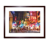 Artery8 Wall Art Print City New York Chinatown Art Framed 9x7 inch in Brown | Size: W7" x H9" Artery8 Brown W7" x H9"