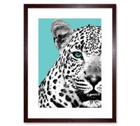 Artery8 Wall Art Print Close up Beasties Leopard Art Framed 9x7 inch in Brown | Size: W7" x H9" Artery8 Brown W7" x H9"