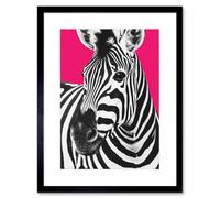 Artery8 Wall Art Print Close Up Beasties Zebra Art Framed 9X7 Inch