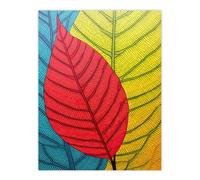 Artery8 Wall Art Print Close Up Leaves Gond Painting Style Stylised Patterns Poster | Size: W12" x H16" Artery8 Multicolor W12" x H16"