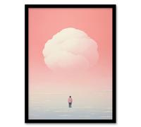 Artery8 Wall Art Print Clouded Thoughts By Amy Denver Minimalist Soft Pastel Pink Peach Minimalism Simple Modern Artwork Art Framed Artery8 Pink W12" x H16"