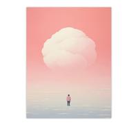 Artery8 Wall Art Print Clouded Thoughts By Amy Denver Minimalist Soft Pastel Pink Peach Minimalism Simple Modern Artwork Poster | Size: W12" x H16" Artery8 Pink W12" x H16"