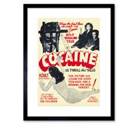 Artery8 Wall Art Print Cocaine Thrill That Kills Drugs Framed in Black | Size: W7" x H9" Artery8 Black W7" x H9"