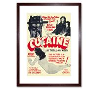 Artery8 Wall Art Print Cocaine Thrill That Kills Drugs Framed in Brown | Size: W7" x H9" Artery8 Brown W7" x H9"