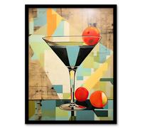 Artery8 Cocktail Drink Abstract Geometric Kitchen Artwork Art Print Framed Poster Wall Decor 12x16 inch