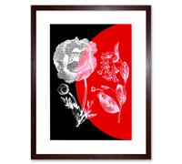 Artery8 Wall Art Print Colour Pop Circle Flower Artwork Framed 9X7 Inch in Brown | Size: W7" x H9" Artery8 Brown W7" x H9"