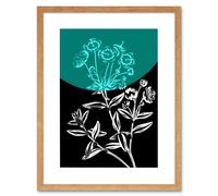 Artery8 Wall Art Print Colour Pop Circle Teal Artwork Framed 9X7 Inch in Beige | Size: W7" x H9" Artery8 Beige W7" x H9"