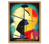 Artery8 Wall Art Print Colourful Kandinsky Inspired Abstract Painting Art Framed in Light Oak | Size: W12" x H16" Artery8 Light Oak W12" x H16"