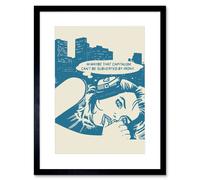 Artery8 Wall Art Print Comic Capitalism Commentary Art Framed 9x7 inch in Black | Size: W7" x H9" Artery8 Black W7" x H9"
