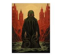 Artery8 Wall Art Print Cthulhu Awakens H.P. Lovecraft Mythos Arkham Horror Yog-Sothoth Artwork Painting Poster | Size: W24" x H32" Artery8 Multicolor W24" x H32"