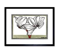 Artery8 Wall Art Print Cyclamen Julie De Graag Art Framed 9x7 inch in Black | Size: W7" x H9" Artery8 Black W7" x H9"