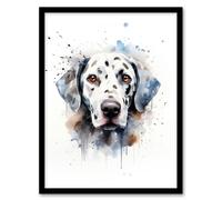 Artery8 Wall Art Print Dalmatian Lovers Gift Watercolour Pet Portrait Painting Artwork Art Framed | Size: W12" x H16" Artery8 Multicolor W12" x H16"
